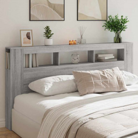 LED Headboard Grey Sonoma Engineered wood 78.7 in Headb...