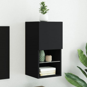 TV Cabinet Black Engineered wood and glass Medium TV Ca...