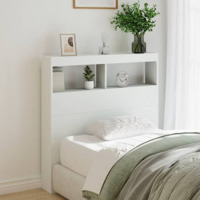 Headboard Cabinet White Engineered wood 39.4 x 6.7 x 40...
