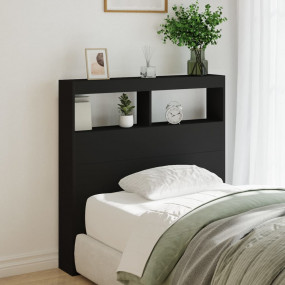 Headboard Cabinet Black Engineered wood 39.4 x 6.7 x 40...