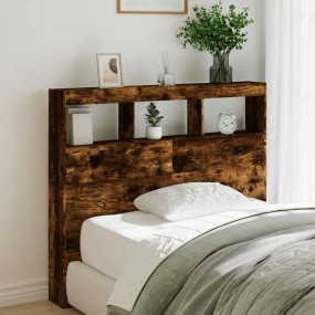 Headboard Cabinet Smoked Oak Engineered Wood Medium