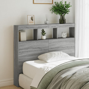 Headboard Cabinet Grey Sonoma Engineered wood Standard