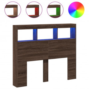Headboard Cabinet Brown Oak Engineered Wood Medium