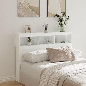 Headboard Cabinet White Engineered wood 55.1 x 6.7 x 40...