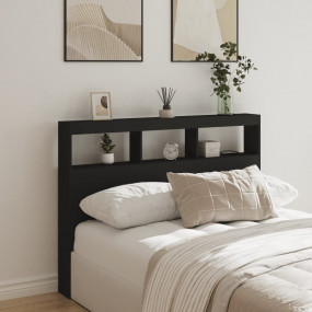Headboard Cabinet Black Engineered Wood Bed Headboard R...