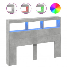 Headboard Cabinet Concrete grey Engineered wood