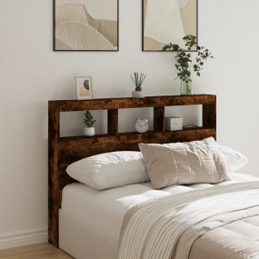 Headboard Cabinet Smoked Oak Engineered wood