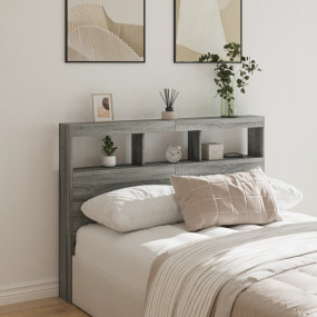 Headboard Cabinet Grey Sonoma Engineered Wood 55.1 x 6....