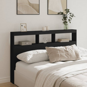 Headboard Cabinet Black Engineered wood 63 x 6.7 x 40.2...