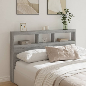 Headboard Cabinet Grey sonoma Engineered wood 63 x 6.7 ...