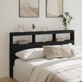 Headboard Cabinet Black Engineered wood 70.9 x 6.7 x 40...