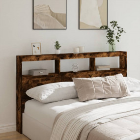 Headboard Cabinet Smoked Oak Engineered Wood 70.9 x 40....