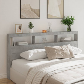 Headboard Cabinet Concrete grey Engineered wood 78.7 in...