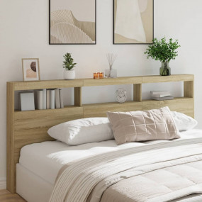Headboard Cabinet Sonoma Oak Engineered wood Large