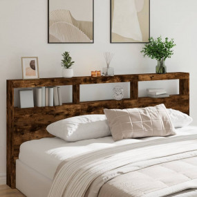 Headboard Cabinet Smoked oak Engineered wood Large