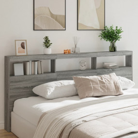 Headboard Cabinet Gray Sonoma Engineered Wood Large