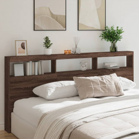 Headboard Cabinet Brown Oak Engineered wood 86.6 x 6.7 ...