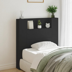 Headboard Cabinet Black Engineered wood 39.4 x 6.5 x 40...