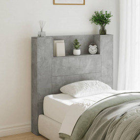 Headboard Cabinet Concrete Grey Engineered Wood Medium