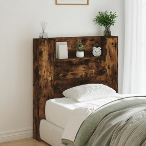 Headboard Cabinet Smoked oak Engineered wood Large