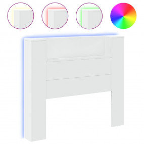 Headboard Cabinet White Engineered wood Headboard Cabin...