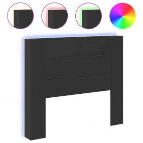 Headboard Cabinet Black Engineered wood About 47.2 inch...