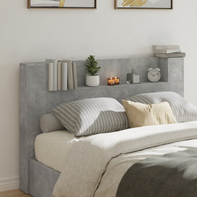 Headboard Cabinet Concrete gray Engineered wood