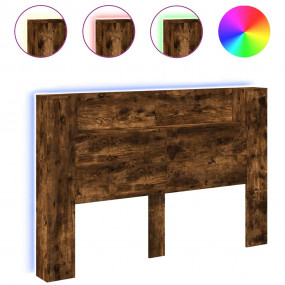 Headboard Cabinet Smoked Oak Engineered wood 63x6.5x40....