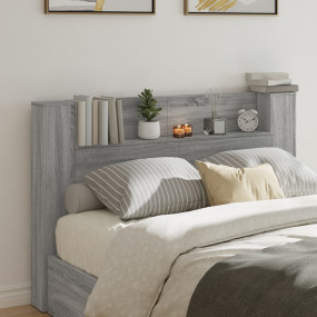 Headboard Cabinet Grey sonoma Engineered wood Large