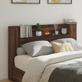Headboard Cabinet Brown Oak Engineered wood 63x6.5x40.7...