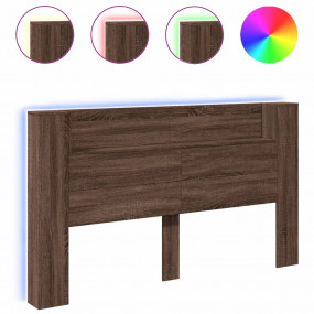Headboard Cabinet Brown Oak Engineered Wood Large