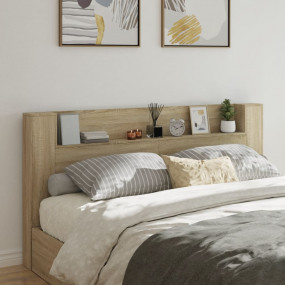 Headboard Cabinet Sonoma Oak Engineered Wood Large