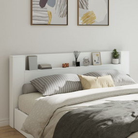 Headboard Cabinet White Engineered wood 86.6 x 6.5 x 40...