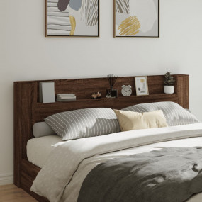 Headboard Cabinet Brown Oak Engineered wood Large