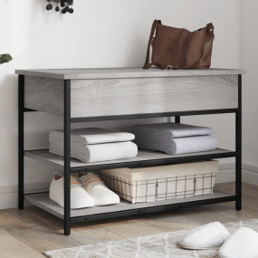 Shoe Bench Grey Sonoma Engineered wood and metal Medium