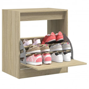 Shoe Cabinet Sonoma Oak Engineered Wood Compact Shoe Ca...