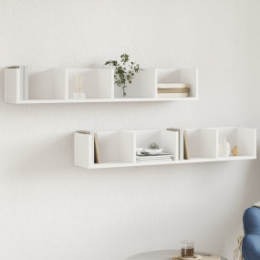 Wall Cabinets Set of 2 White Engineered wood Medium