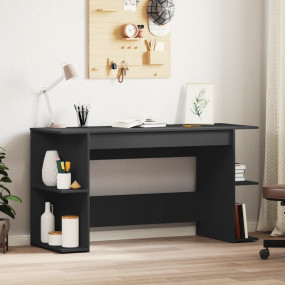 Desk Black Engineered Wood Large Desk Rectangular Moder...