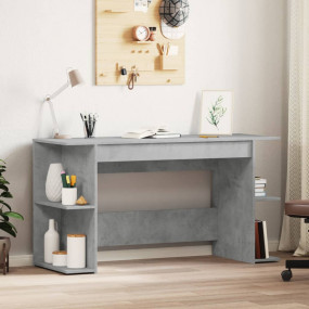 Desk Concrete Grey Engineered Wood 55.1 in x 19.7 in x ...