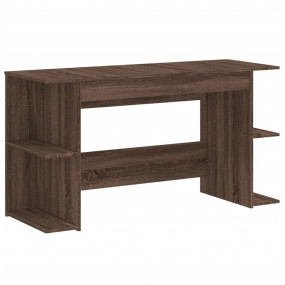 Desk Brown Oak Engineered Wood Medium Computer Desk Rec...