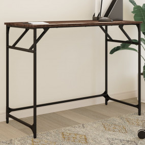 Desk Brown Oak Engineered Wood Medium Durable Desk
