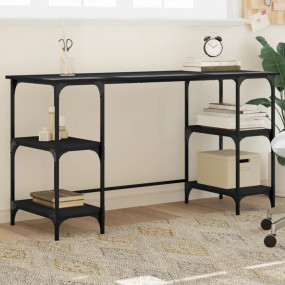 Desk Black Engineered wood, metal Large Adjustable Feet