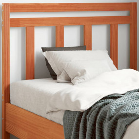 Headboard Wax Brown Solid Pine Wood Twin Decorative Inl...