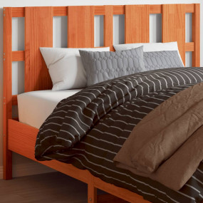 Headboard Wax Brown Solid Pine Wood 53.1 in Decorative ...