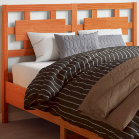 Headboard Wax Brown Solid Pine Wood 53.1 in Headboard