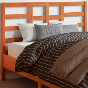 Headboard Wax brown Solid pine wood Double size Decorat...