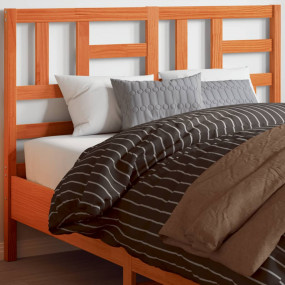 Headboard Wax Brown Solid Pine Wood Double Headboard