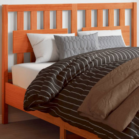 Headboard Wax brown Solid pine wood 53.1 in wide