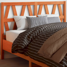 Headboard Wax Brown Solid Pine Wood 53.1 in width Durab...