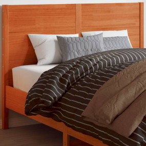 Headboard Wax brown Solid pine wood Double Decorative I...